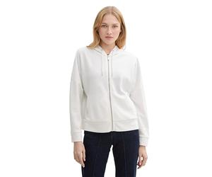 TOM TAILOR 1044249 Sudadera de Corte Holgado con Bordado de corazón, 10315-Whisper White, XS para Mujer