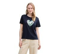 TOM TAILOR 1045534 Camiseta, 10378-Dark Denim Blue, XS Mujeres