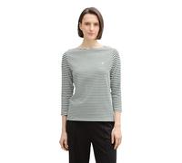TOM TAILOR 1045535 Camiseta, 38143-deep Green offwhite Stripe, L Mujeres