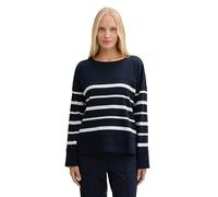 TOM TAILOR 1045550 Camiseta de Manga Larga, 37544-blue offwhite Irregular Stripe, XL Mujeres