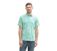 TOM TAILOR 1045706 Polo, 37151-mint Tonal Leaf Design, L Hombres