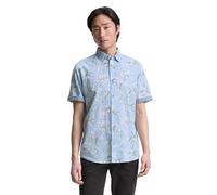 TOM TAILOR 1046085 Camisa, 37973-powder Blue Stripe Palm Design, L Hombres
