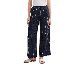 TOM TAILOR 1046503 Pantalones Anchos Sueltos, 38063-Navy Dot Print, 32W / 30L Mujeres