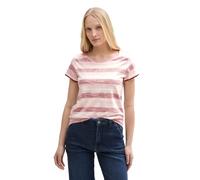 TOM TAILOR 1047058 Camiseta, 37827-deep Red Lilac Stripe, XS Mujeres