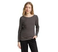 TOM TAILOR 1047730 Camiseta de Manga Larga, 38583-Black Taupe tee Stripe, M Mujeres