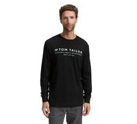 TOM TAILOR 1047769 Camiseta de Manga Larga, 29999-Black, S Hombres