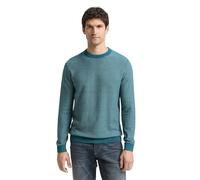 TOM TAILOR 1049372 Suéter pulóver, 39439-petrol offwhite Dot Stripe, S para Hombre