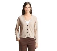 TOM TAILOR 1050542 Cárdigan de Punto, 40055 - Light Taupe Grey Melange, S para Mujer