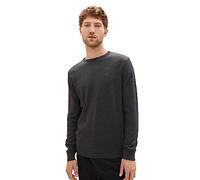 TOM TAILOR 202212 Strickpullover Crewneck Jersey para Hombre, Negro (10617 - Black Grey Melange), L