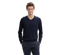 TOM TAILOR 202212 Strickpullover V-Ausschnitt Jersey básico para Hombre, Azul (13160 - Knitted Navy Melange), XXL