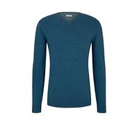 TOM TAILOR 202212 Strickpullover V-Ausschnitt Jersey básico para Hombre, Azul (28733 - Medium Blue Ashes Melange), L