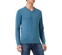 TOM TAILOR 202212 Strickpullover V-Ausschnitt Jersey básico para Hombre, Azul (28733 - Medium Blue Ashes Melange), 3XL