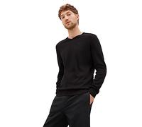 TOM TAILOR 202212 Strickpullover V-Ausschnitt Jersey básico para Hombre, Negro (29999 - Black), S