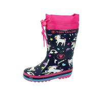 TOM TAILOR 4275301, Botas de Lluvia Niñas, Azul Marino, Rosa, 30 EU