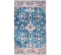 Tom Tailor Alfombra de baño vintage impresa a máquina turquesa 70x120 cm