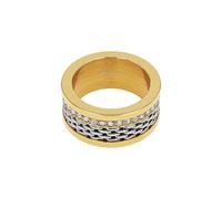 TOM TAILOR - Anillo para Mujer en Acero inoxidable - Chapados en Oro/Dorado - con Circonita - TT-R0068