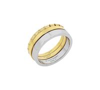 TOM TAILOR - Anillo para Mujer en Acero inoxidable - Chapados en Oro/Dorado - Motivo Triple Bicolor - TT-R0020
