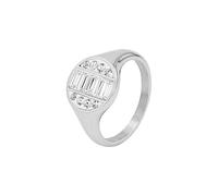 TOM TAILOR - Anillo para Mujer en Acero inoxidable - Plateado - con Preciosa - Motivo de Círculo - TT-R0016