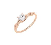 TOM TAILOR - Anillo para Mujer en Plata 925 - Chapados en Oro rosa/Dorado - con Circonita - Motivo Retorcido - TT-R0073