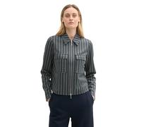 TOM TAILOR 1043868 Chaqueta Jacquard con Cremallera, 36552-Contemporary Navy Check, XL Mujeres