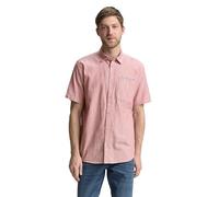 TOM TAILOR Camisa de algodón de Corte Regular para Hombre, 37918 - Velvet Red Slub Structure, XXL