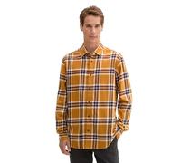 TOM TAILOR Camisa de Corte Regular para Hombre con diseño de Cuadros, 36643 - Cacahuete Brown Check, XL