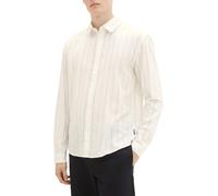 Tom Tailor Camisa de hombre regular en color crema con rayas. Beige M