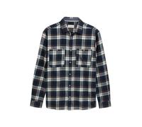 TOM TAILOR Camisa de Franela para Hombre 1047337 Comfort Fit a Cuadros, 38516 - Azul Marino Multicolor Check, L