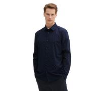 TOM Tailor Camisa para Hombre 1042668, 36038-Navy Dot Design, L, 36038 - Diseño de Lunares Marinos, L