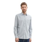 TOM TAILOR Camisa para Hombre, 36016 - Estructura a Cuadros de Menta Blanca, L