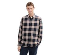 TOM TAILOR Camisa para Hombre, 36640 - Marino Brown Check, M