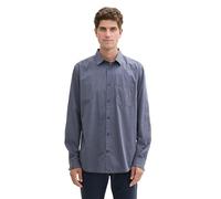 TOM TAILOR Camisa para Hombre, 36686 - Azul Marino Gris Chambray Dobby, M