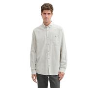 TOM TAILOR Camisa para Hombre, 36695 - Rayas estructuradas en Blanco Roto, XXL