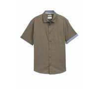 TOM TAILOR Camisa para Hombre, 32097 - Smokey Olive Green, L