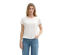 TOM TAILOR Camiseta Ajour de Corte Holgado para Mujer, 10315 Whisper White - Juego de Mesa [Importado de Alemania], 3XL