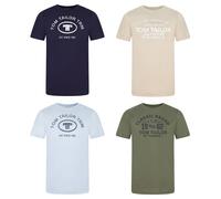 Tom Tailor Camiseta Algodón Hombre Regular Fit 4er Pack Set Cuello Manga Corta