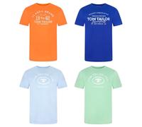 Tom Tailor Camiseta Algodón Hombre Regular Fit 4er Pack Set Cuello Manga Corta