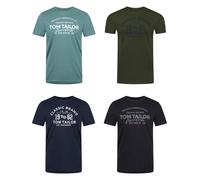 Tom Tailor Camiseta Algodón Hombre Regular Fit 4er Pack Set Cuello Manga Corta
