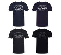 Tom Tailor Camiseta Algodón Hombre Regular Fit 4er Pack Set Cuello Manga Corta