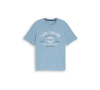 TOM TAILOR Camiseta azul claro / azul oscuro / blanco L azul claro / azul oscuro / blanco