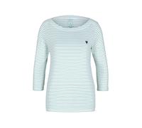 TOM TAILOR 1024035 Manga larga con rayas para Mujer, Verde (26035 - White Green Small Stripe), XS