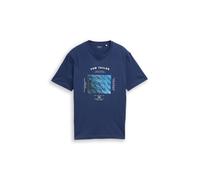 TOM TAILOR Camiseta azul oscuro / genciana / negro / blanco L azul oscuro / genciana / negro / blanco