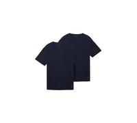 TOM TAILOR Camiseta básica para Hombre en Paquete Doble, 10302 Dark Blue, XL