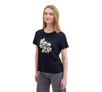 TOM TAILOR Camiseta básica para Mujer con Estampado, 10932 - Sailor Blue, M