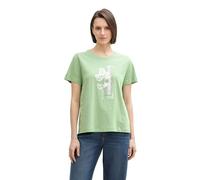TOM TAILOR Camiseta básica para Mujer de algodón orgánico, 37116 - True Green, XS