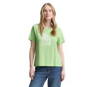 TOM TAILOR Camiseta básica para Mujer de algodón orgánico, 37788 - Verde Pistacho, L