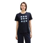TOM TAILOR Camiseta básica para Mujer de algodón orgánico, Sky Captain Blue 10668 - Juego de Mesa [Importado de Alemania], L