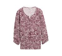 TOM TAILOR 1047729 Camiseta, 38403-Dark Red Abstract Dot Design, L Mujeres