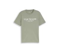TOM TAILOR Camiseta caqui / blanco L caqui / blanco
