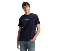 TOM TAILOR Camiseta de Algodón Con Logo Estampado Camiseta, Hombre, Azul (10668-capitán Del Cielo Azul), XXL